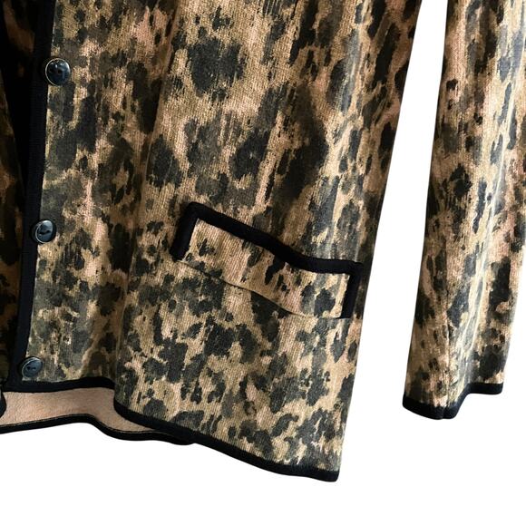 Dana Buchman Cardigan Tank Top Set Size M Animal Print Leopard 2-Piece - Picture 4 of 12